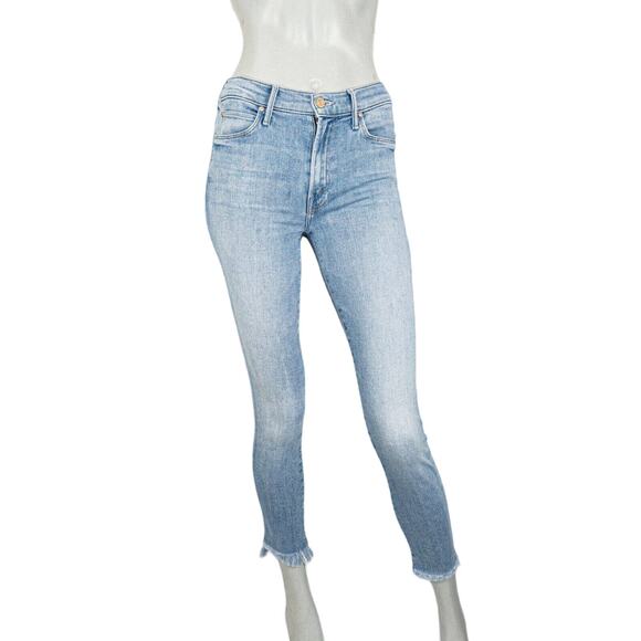 MOTHER Denim the Stunner Zip Ankle Step Fray Jeans camp Expert Size 25 - Picture 3 of 13